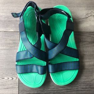 RYKA Women’s Sandals neon green and blue size 10W